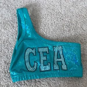 Cheer extreme glittered sports bra